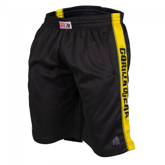 Gorilla Wear - Men's Running Track Shorts - Black/Yellow